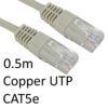 RJ45 (M) to RJ45 (M) CAT5e 0.5m Grey OEM Moulded Boot Copper UTP Network Cable