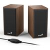 Genius SP-HF180 6W Wooden Desktop USB 2.0 Stereo Speakers with 3.5mm Audio Jack & Volume Control, Natural Wood - Image 3