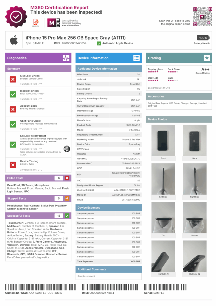 M360 Diagnostics & Grading Report